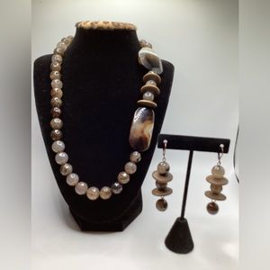 Handmade Statement Agate Gemstone Necklace Set